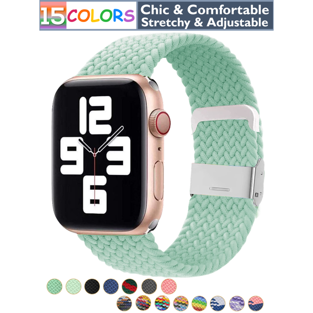 Cyan Briaded Stretchy Vegan Threads Band