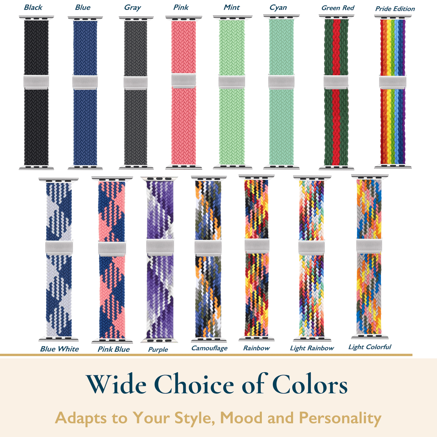 Camouflage Braided Stretchy Vegan Threads Band
