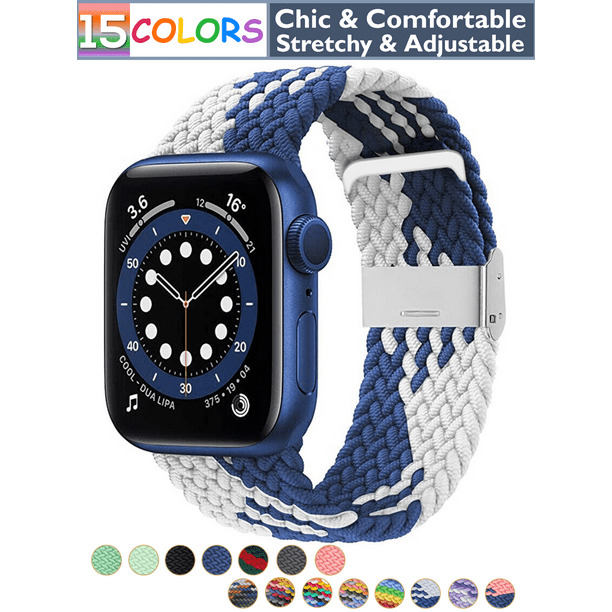 Blue/White Braided Stretchy Vegan Threads Band