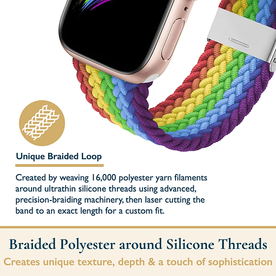 Stretchy Vegan Threads Braided Pride Edition Band