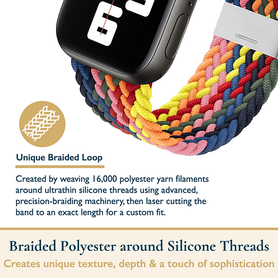 Stretchy Vegan Threads Braided Rainbow Band