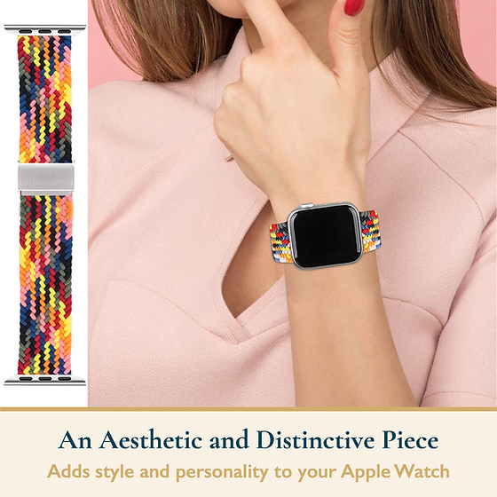 Stretchy Vegan Threads Braided Rainbow Band