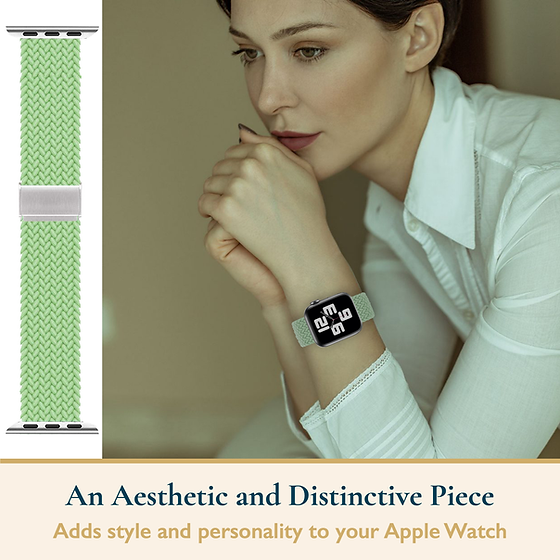 Mint Braided Stretchy Vegan Threads Band