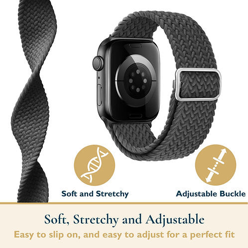 Gray, Black, Forest Green, Space Blue, Linen, Sand (Braided Bands 6 pack)