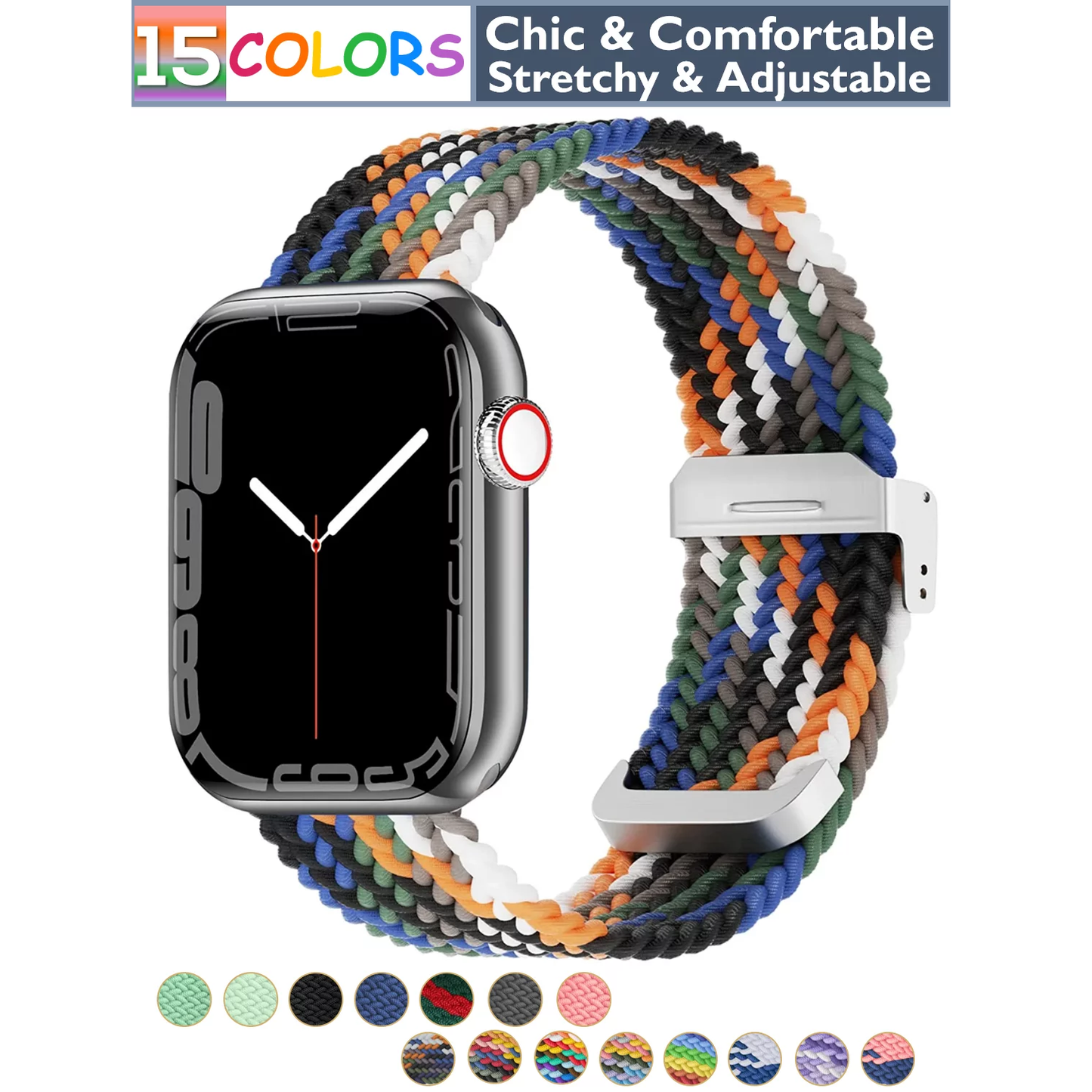 Apple Watch Bands For Women Braided Vegan Threads Camouflage Band