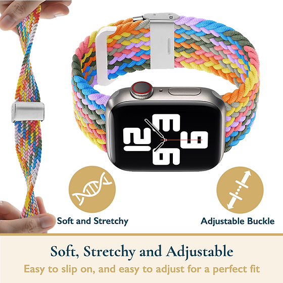 Light Colorful Braided Stretchy Vegan Threads Band