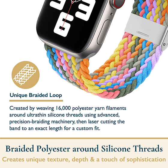 Light Colorful Braided Stretchy Vegan Threads Band