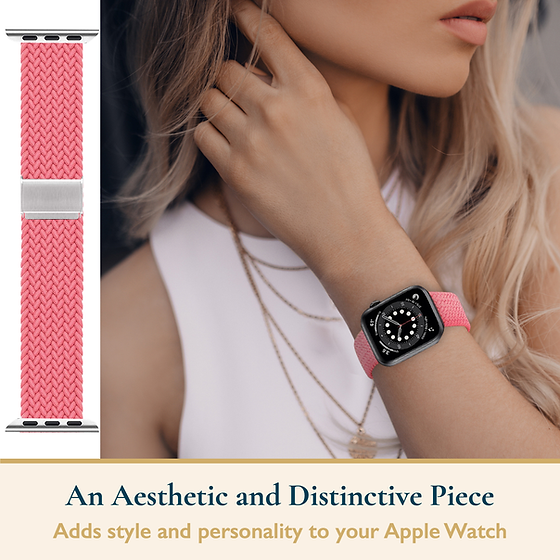 Pink Braided Stretchy Vegan Threads Band