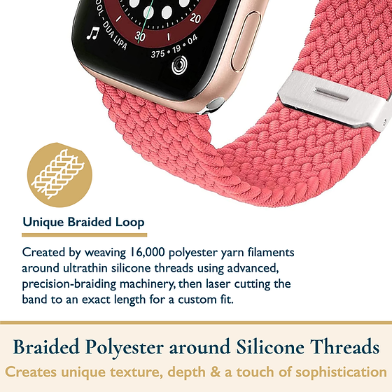 Pink Braided Stretchy Vegan Threads Band