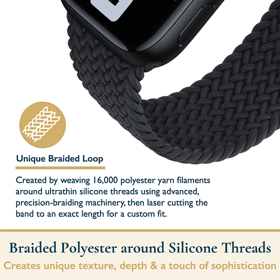 Black Braided Stretchy Vegan Threads Band