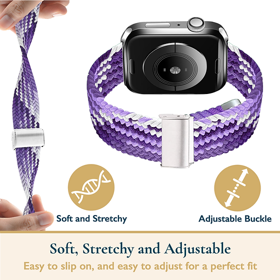 Gradient Purple Braided Stretchy Vegan Threads Band